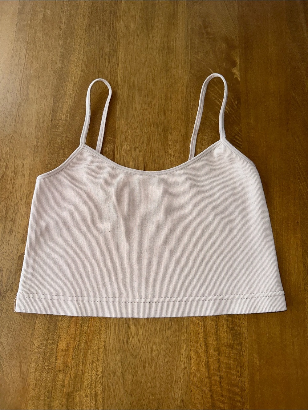 Beige Ribbed Cropped Cami Tank - Garage
